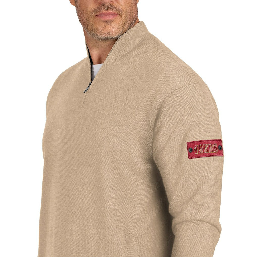 San Francisco 49ers J. Palmer Franchise Quarter-Zip Sweater Tan - NFL