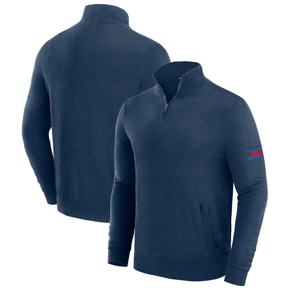 Buffalo Bills J. Palmer Franchise Quarter-Zip Sweater Navy - NFL
