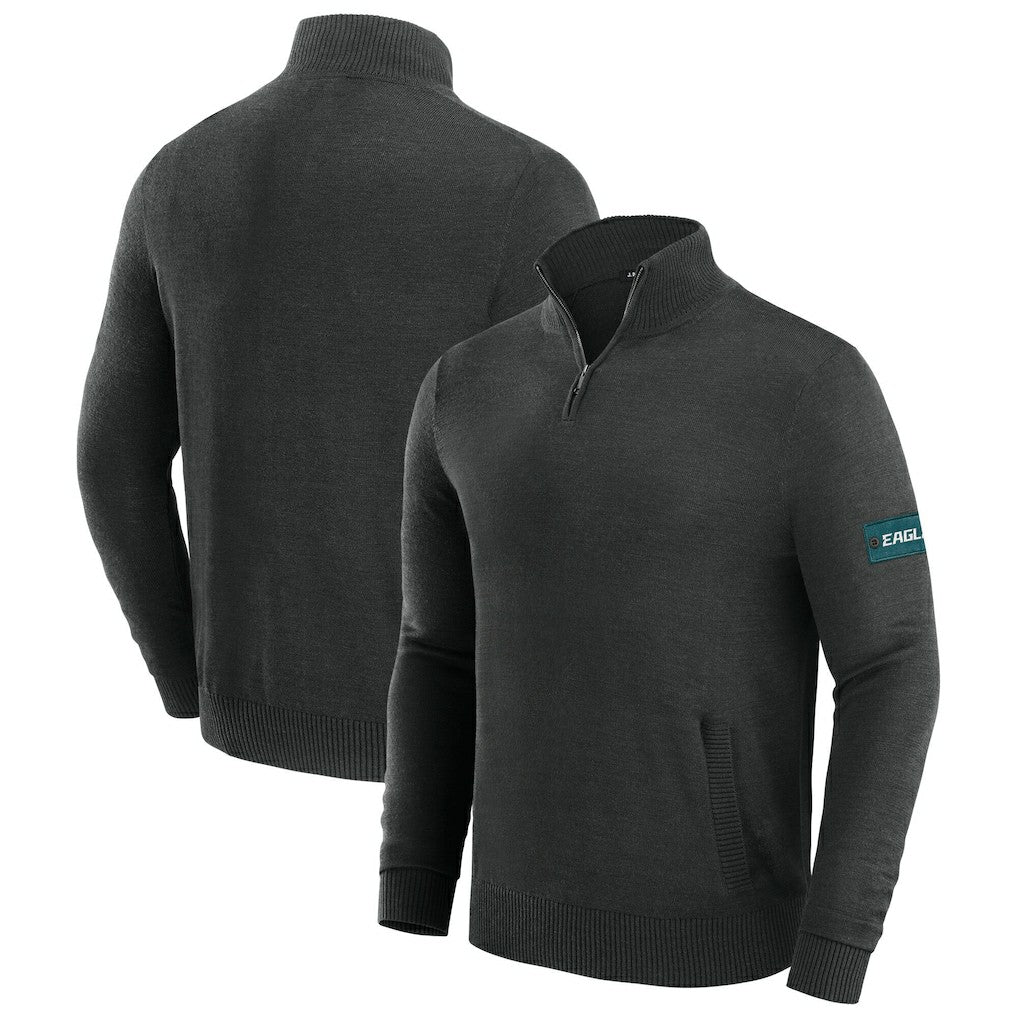 Philadelphia Eagles J. Palmer Franchise Quarter-Zip Sweater Black - NFL