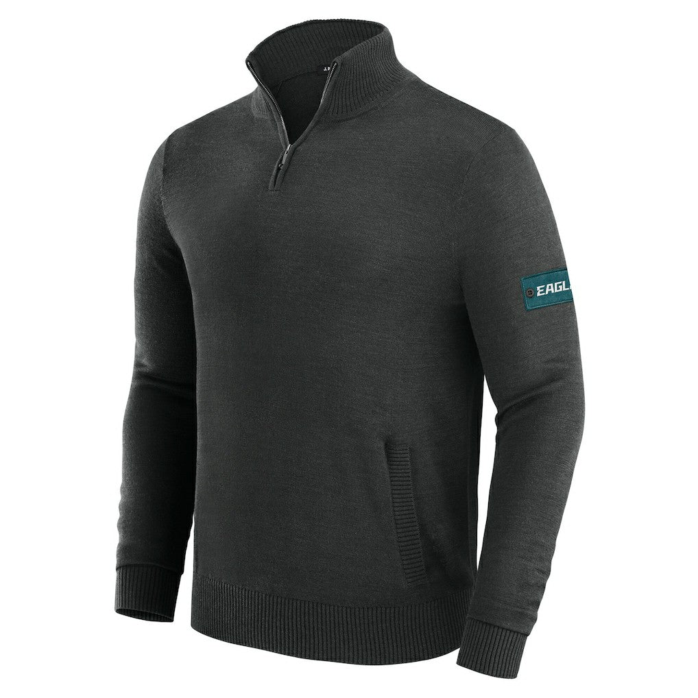 Philadelphia Eagles J. Palmer Franchise Quarter-Zip Sweater Black - NFL