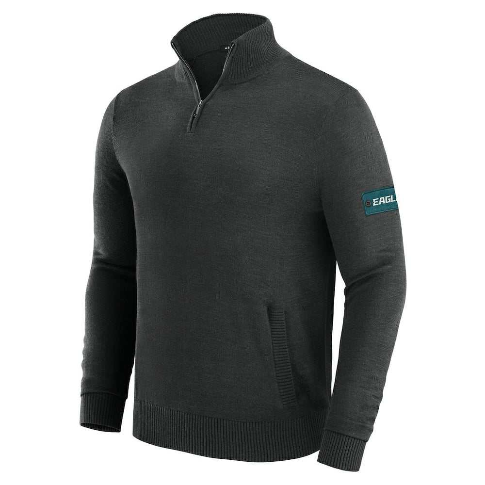 Philadelphia Eagles J. Palmer Franchise Quarter-Zip Sweater Black - NFL