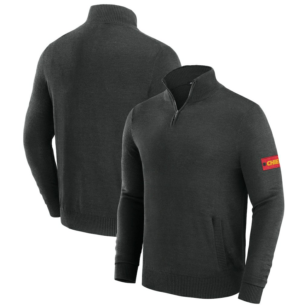 Kansas City Chiefs J. Palmer Franchise Quarter-Zip Sweater Black - NFL