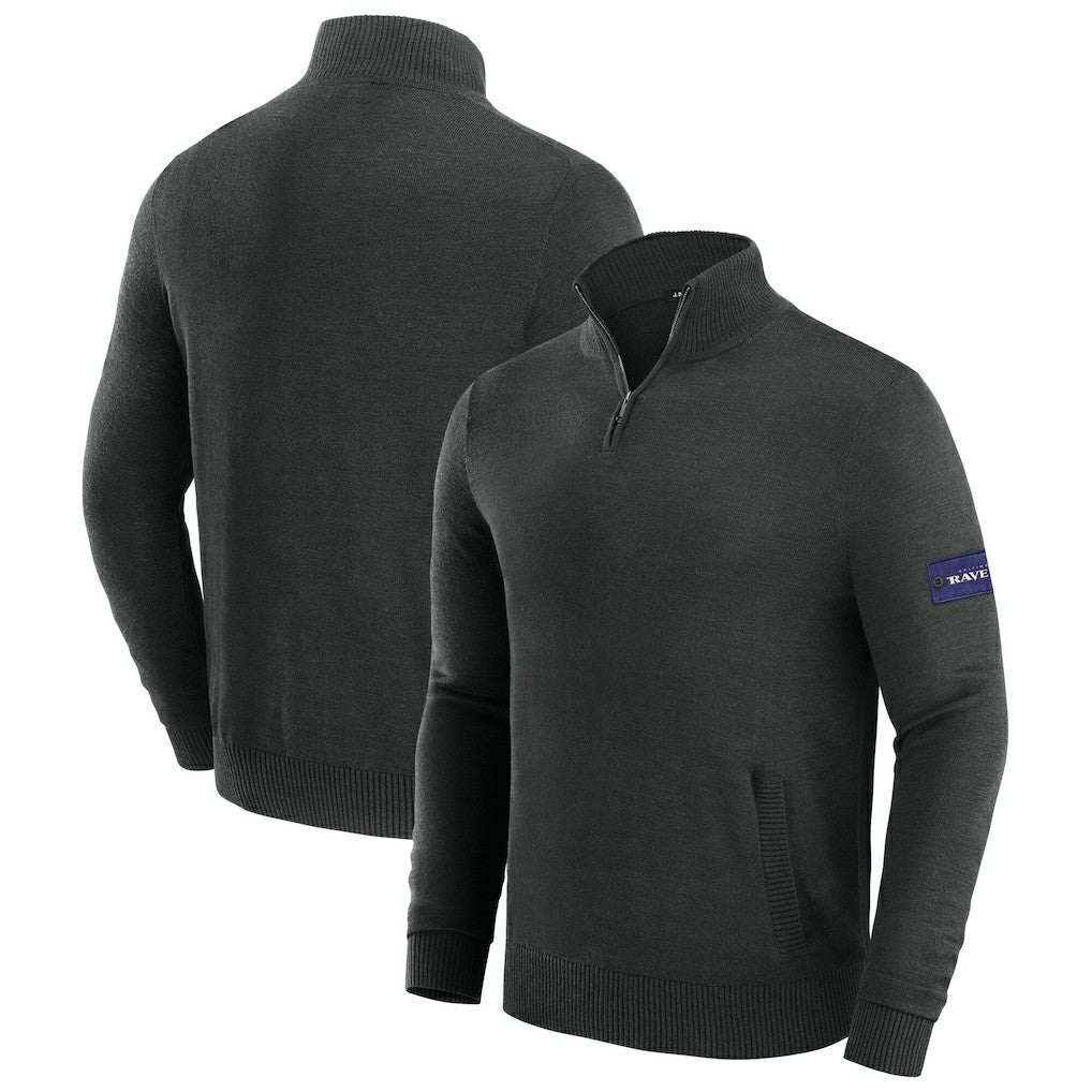Baltimore Ravens J. Palmer Franchise Quarter-Zip Sweater Black - NFL