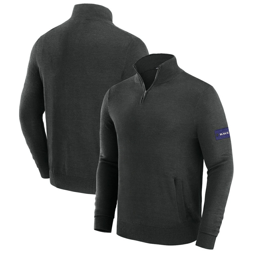 Baltimore Ravens J. Palmer Franchise Quarter-Zip Sweater Black - NFL
