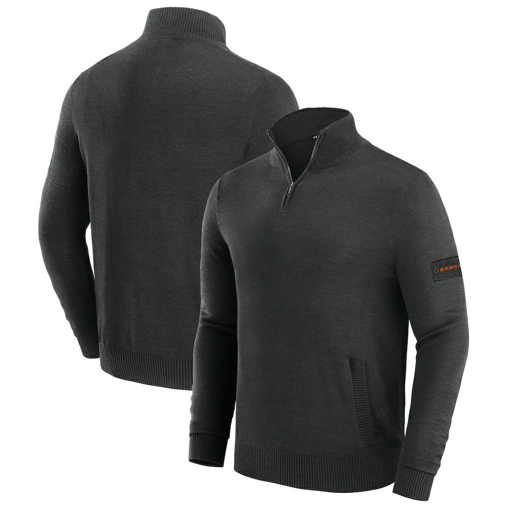 Cincinnati Bengals J. Palmer Franchise Quarter-Zip Sweater Black - NFL