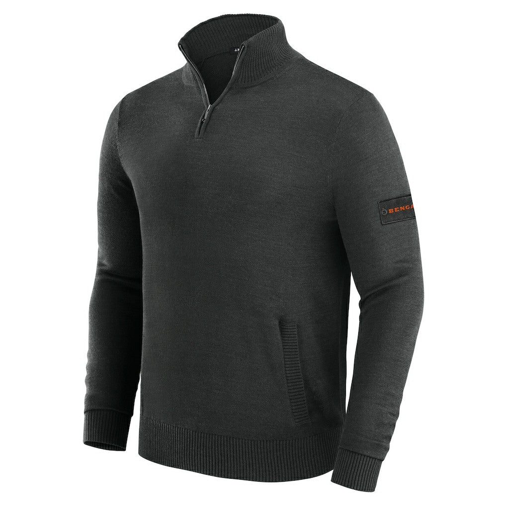 Cincinnati Bengals J. Palmer Franchise Quarter-Zip Sweater Black - NFL