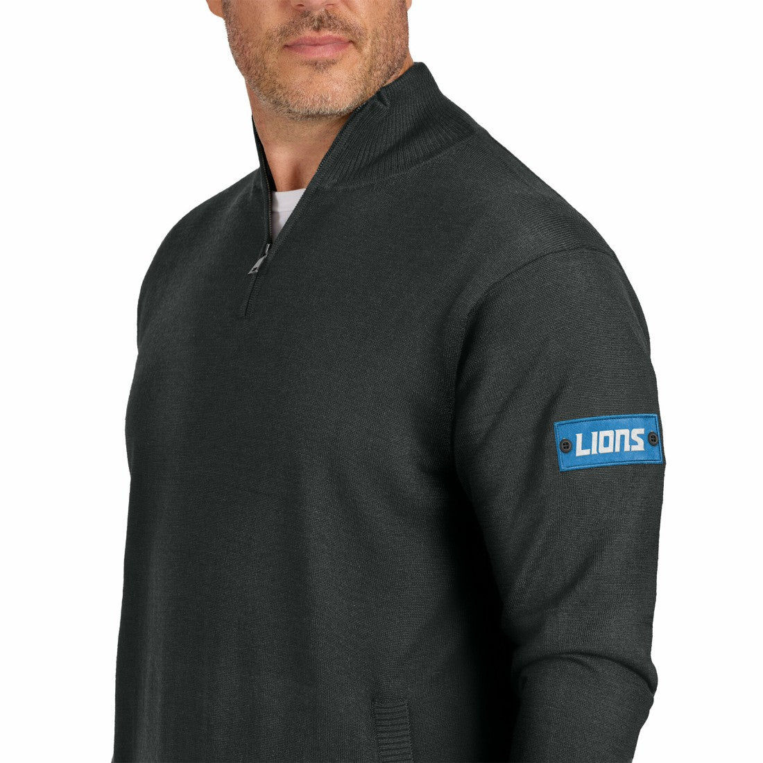 Detroit Lions J. Palmer Franchise Quarter-Zip Sweater Black - NFL