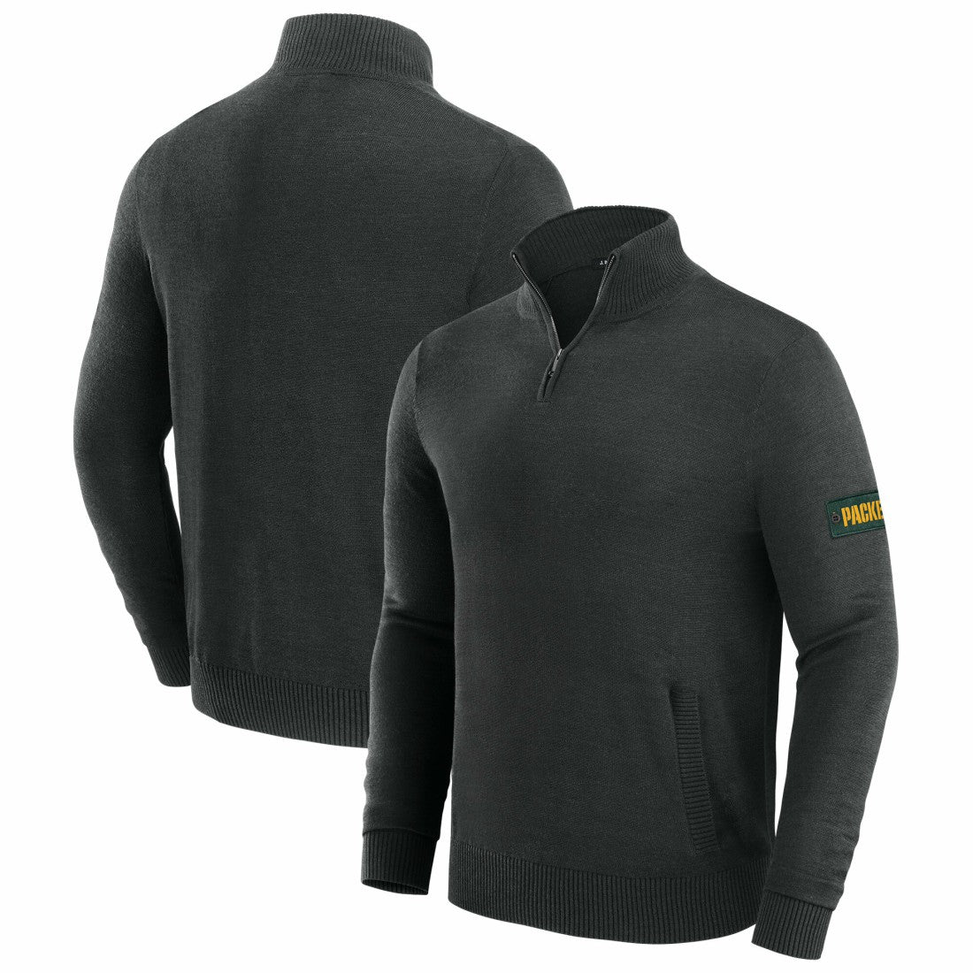 Green Bay Packers J. Palmer Franchise Quarter-Zip Sweater Black - NFL