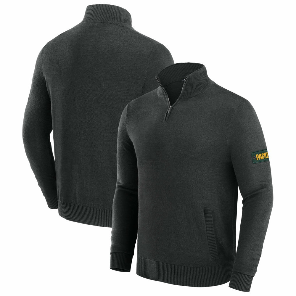 Green Bay Packers J. Palmer Franchise Quarter-Zip Sweater Black - NFL
