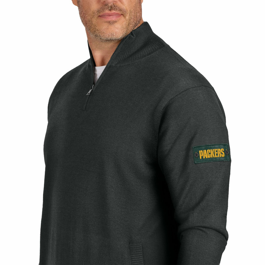 Green Bay Packers J. Palmer Franchise Quarter-Zip Sweater Black - NFL