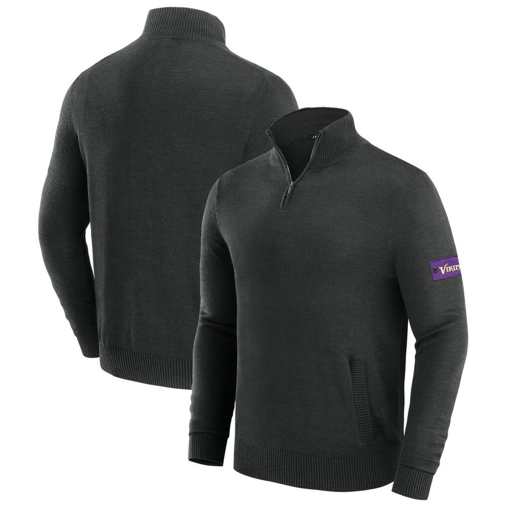 Minnesota Vikings J. Palmer Franchise Quarter-Zip Sweater Black - NFL