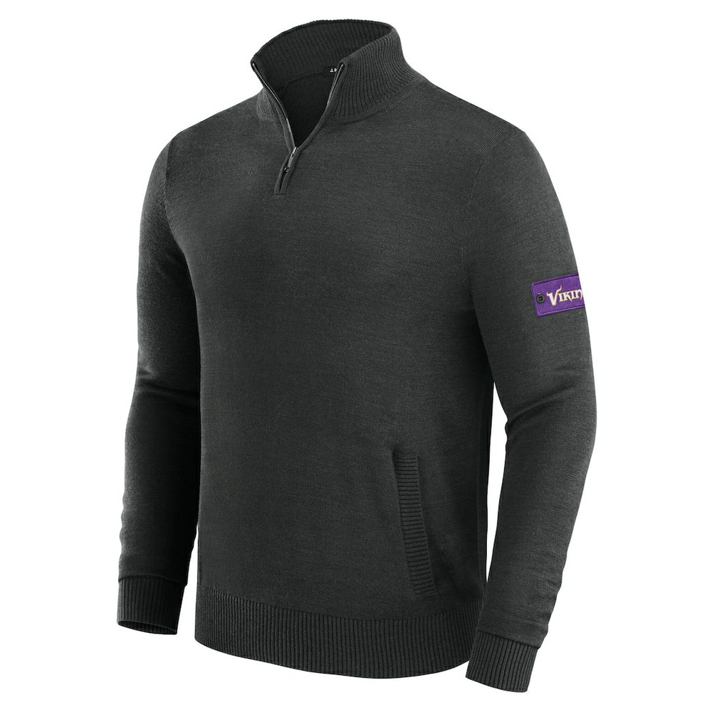 Minnesota Vikings J. Palmer Franchise Quarter-Zip Sweater Black - NFL