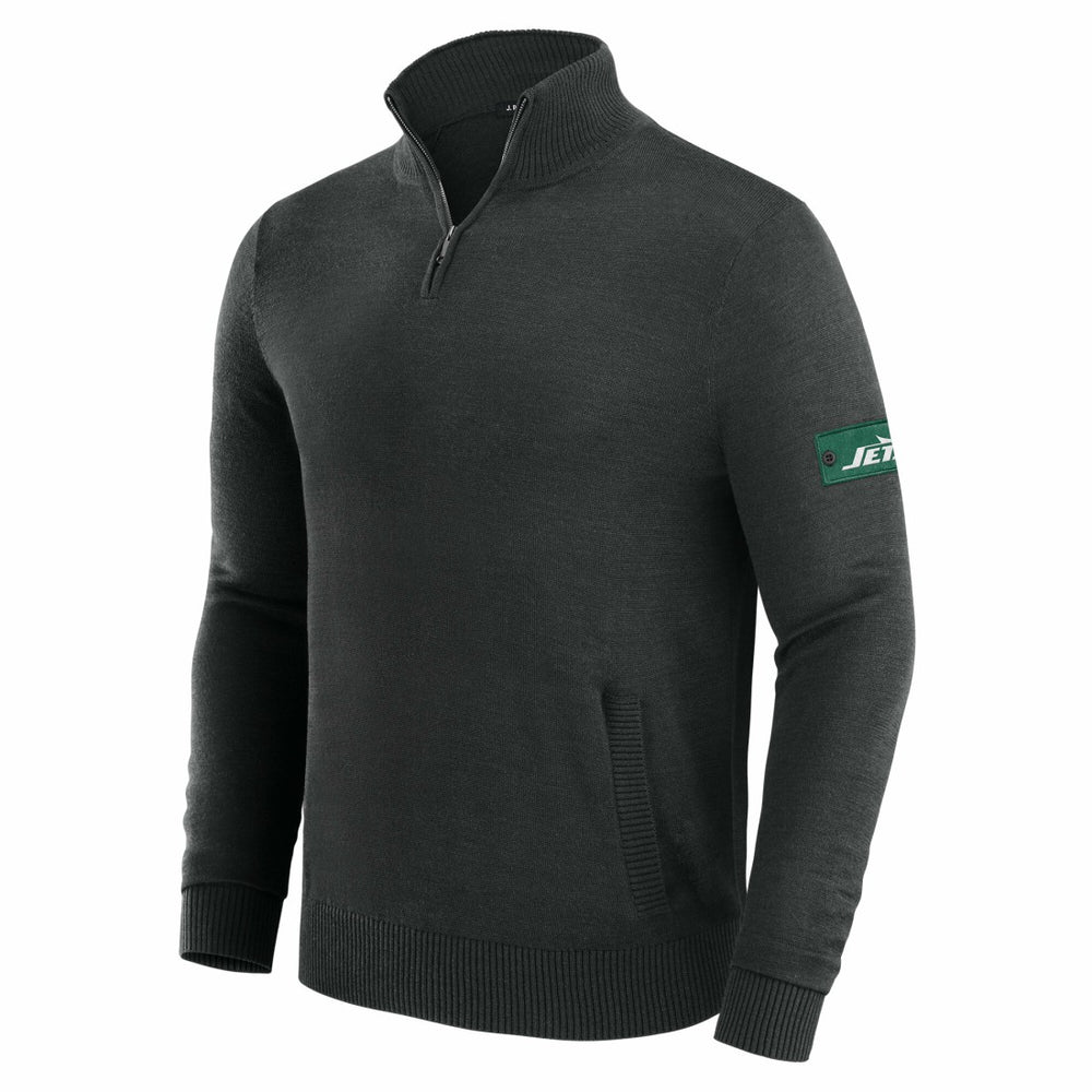 New York Jets J. Palmer Franchise Quarter-Zip Sweater Black - NFL