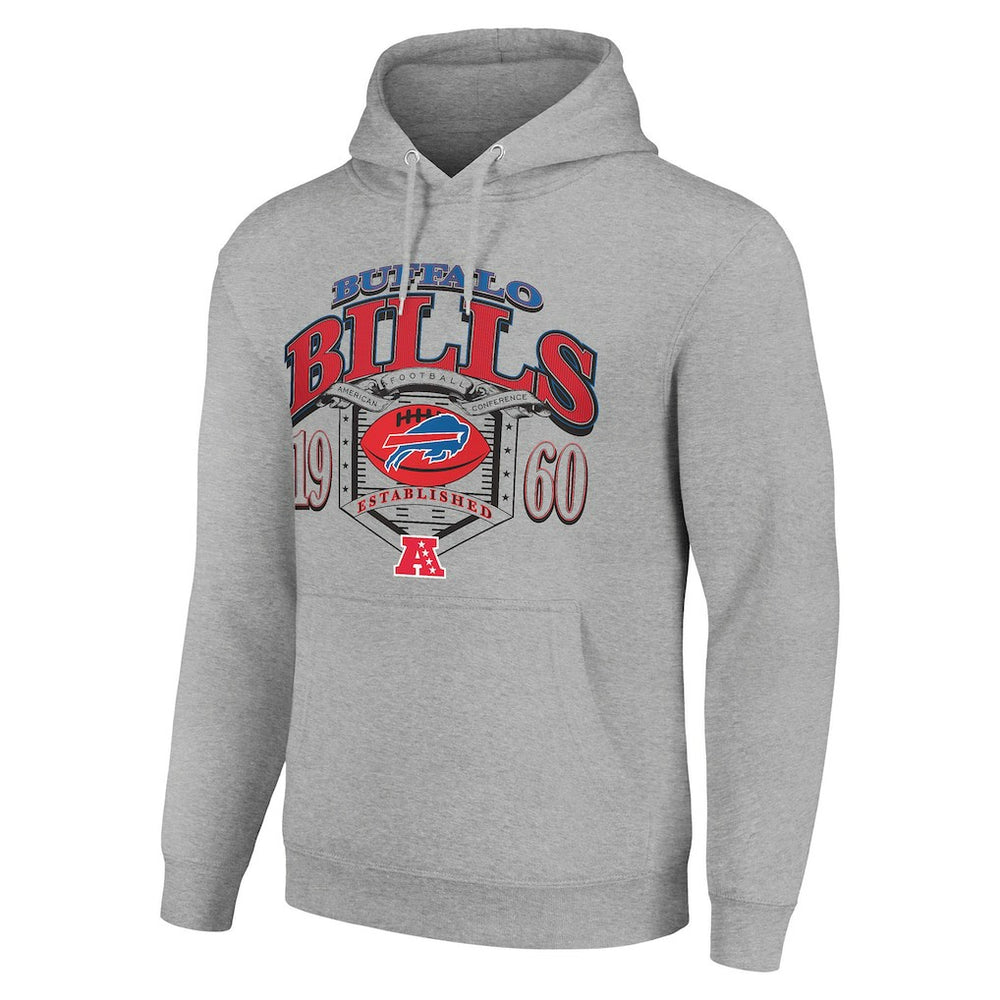 Buffalo Bills Starter 80s Retro Pullover Hoodie Heather Gray - NFL