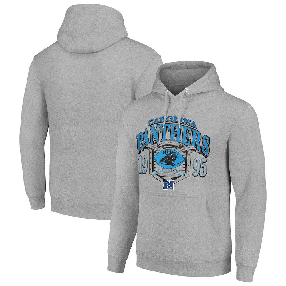 Carolina Panthers Starter 80s Retro Pullover Hoodie Heather Gray - NFL