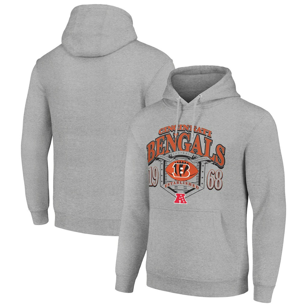 Cincinnati Bengals Starter 80s Retro Pullover Hoodie Heather Gray - NFL
