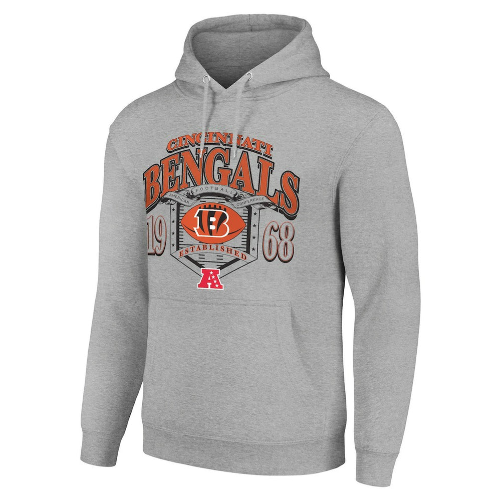Cincinnati Bengals Starter 80s Retro Pullover Hoodie Heather Gray - NFL