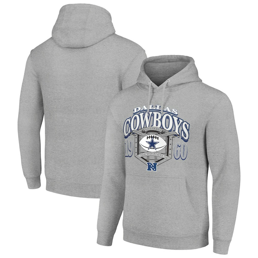 Dallas Cowboys Starter 80s Retro Pullover Hoodie Heather Gray - NFL