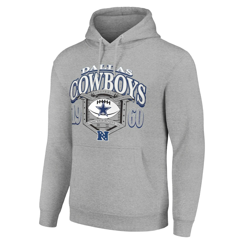 Dallas Cowboys Starter 80s Retro Pullover Hoodie Heather Gray - NFL