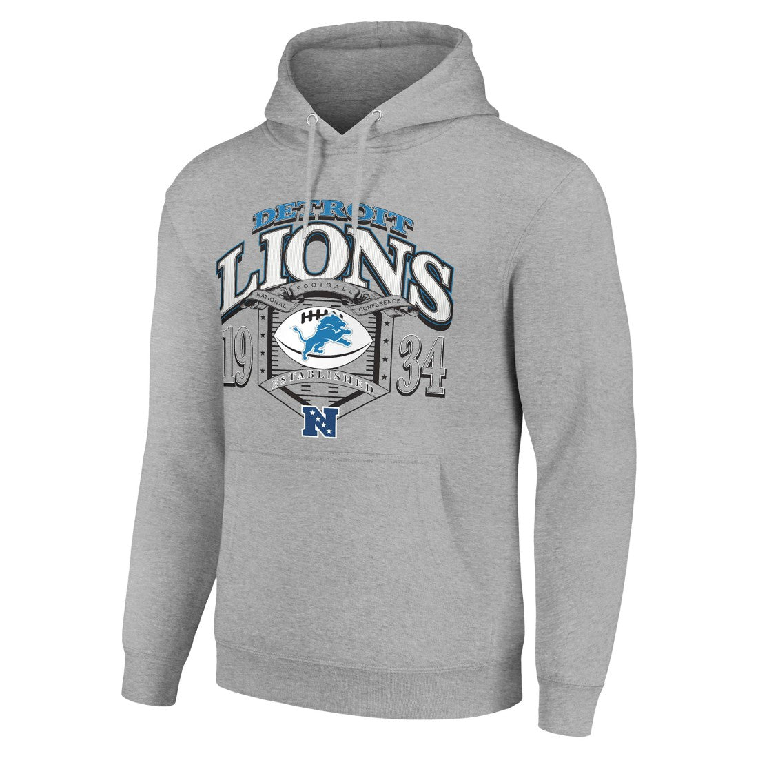 Detroit Lions Starter 80s Retro Pullover Hoodie Heather Gray - NFL