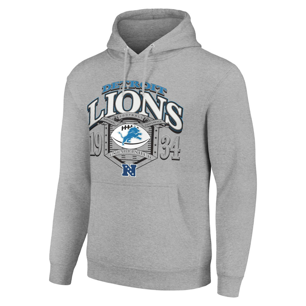 Detroit Lions Starter 80s Retro Pullover Hoodie Heather Gray - NFL