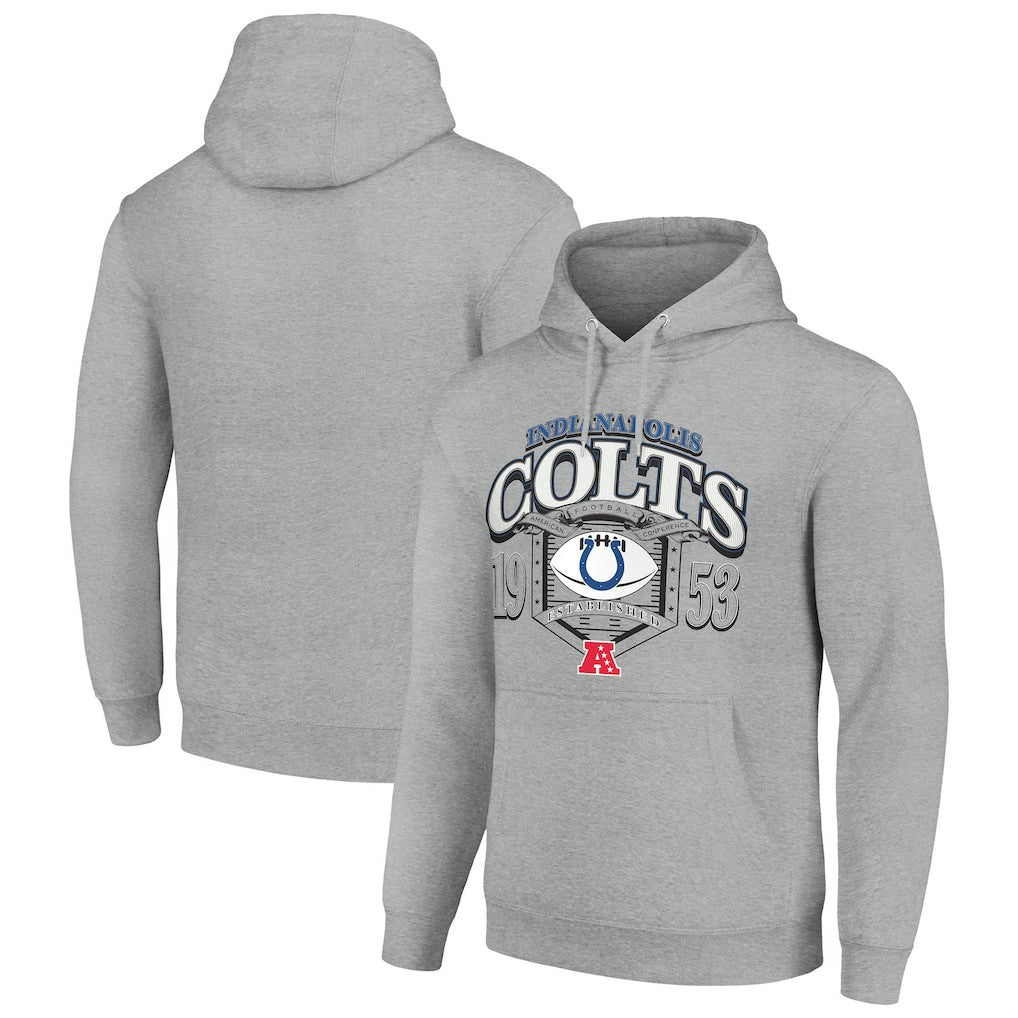 Indianapolis Colts Starter 80s Retro Pullover Hoodie Heather Gray - NFL