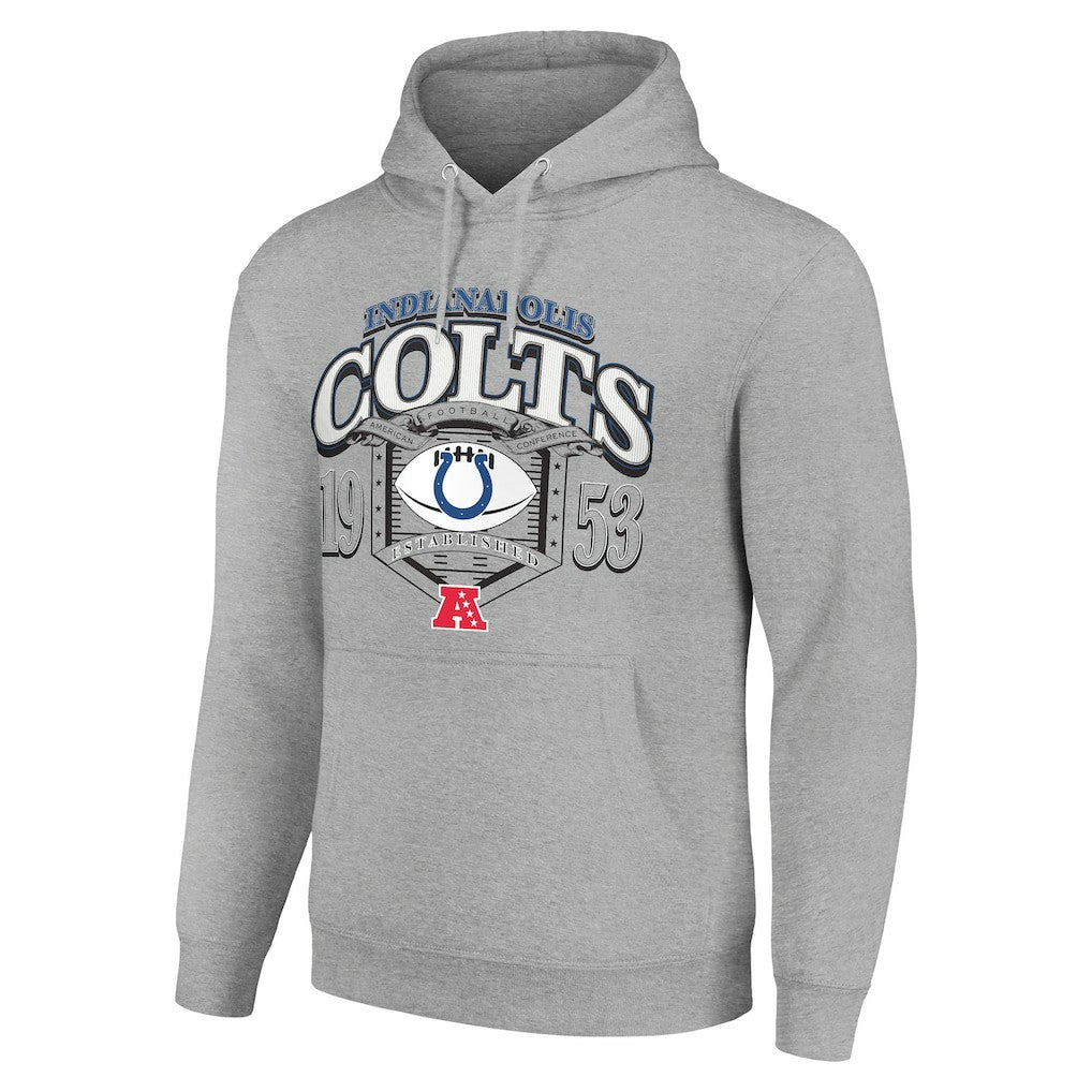 Indianapolis Colts Starter 80s Retro Pullover Hoodie Heather Gray - NFL