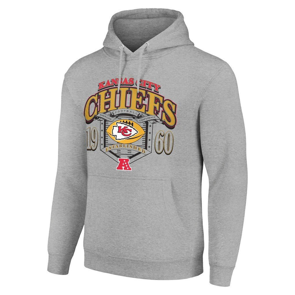 Kansas City Chiefs Starter 80s Retro Pullover Hoodie Heather Gray - NFL