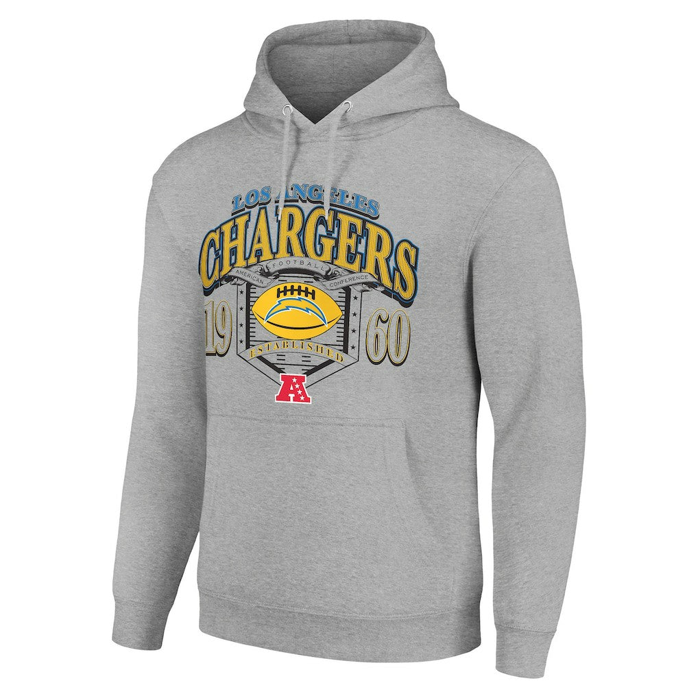 Los Angeles Chargers Starter 80s Retro Pullover Hoodie Heather Gray - NFL
