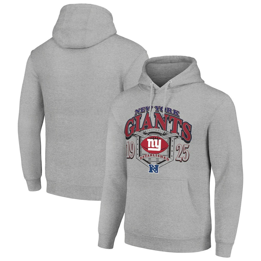 New York Giants Starter 80s Retro Pullover Hoodie Heather Gray - NFL