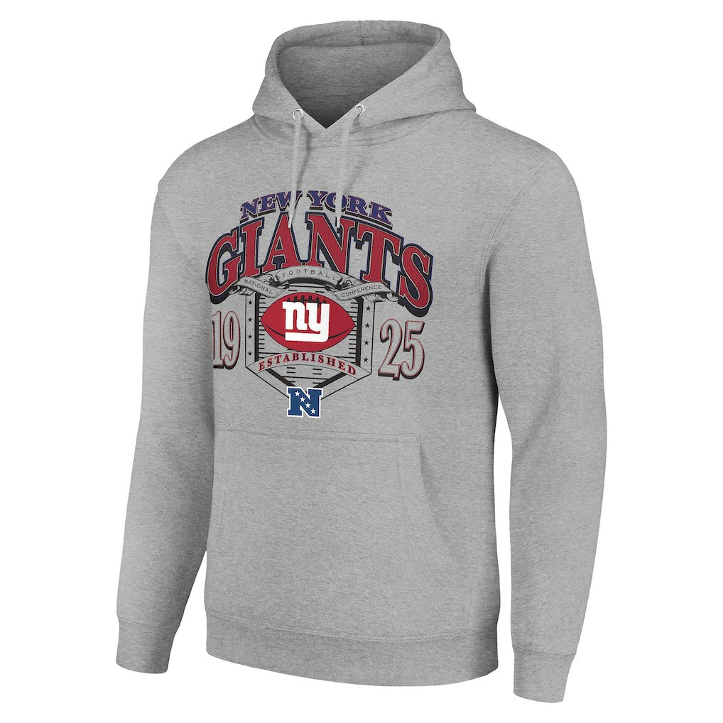 New York Giants Starter 80s Retro Pullover Hoodie Heather Gray - NFL