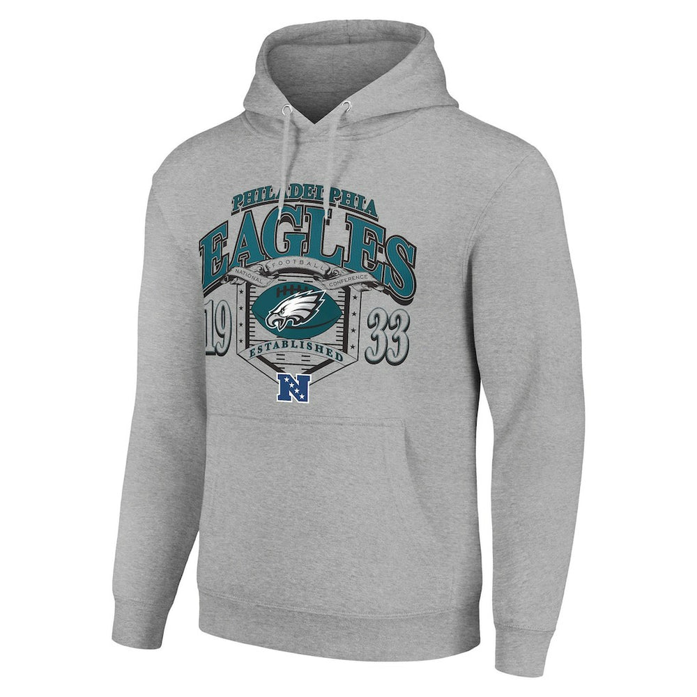 Philadelphia Eagles Starter 80s Retro Pullover Hoodie Heather Gray - NFL