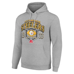 Pittsburgh Steelers Starter 80s Retro Pullover Hoodie Heather Gray - NFL