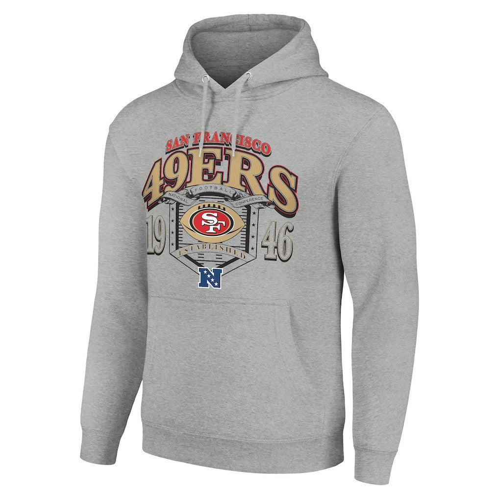 San Francisco 49ers Starter 80s Retro Pullover Hoodie Heather Gray - NFL