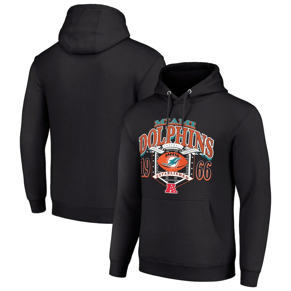 Miami Dolphins Starter 80s Retro Pullover Hoodie Black - NFL