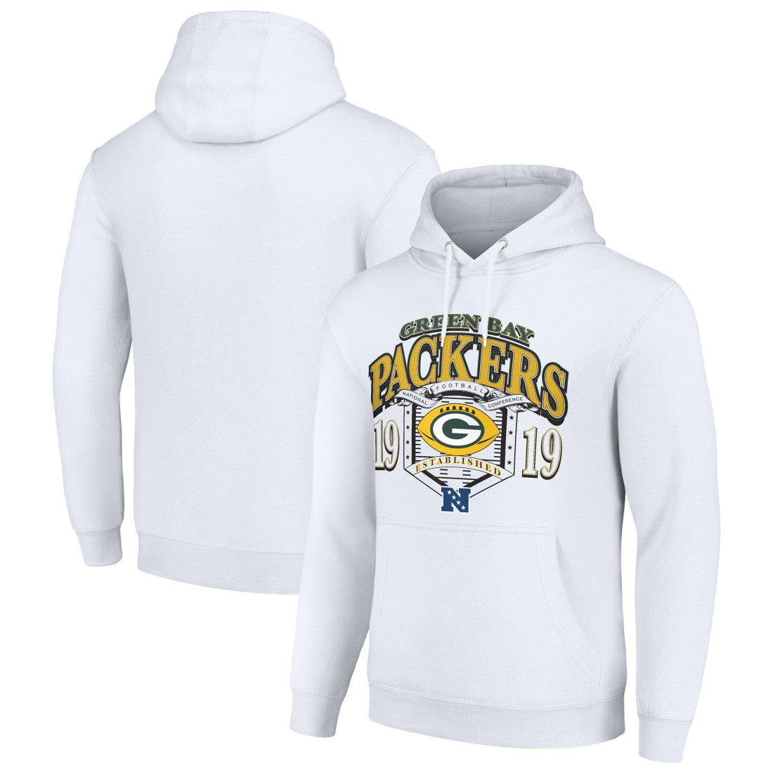 Green Bay Packers Starter 80s Retro Pullover Hoodie White - NFL