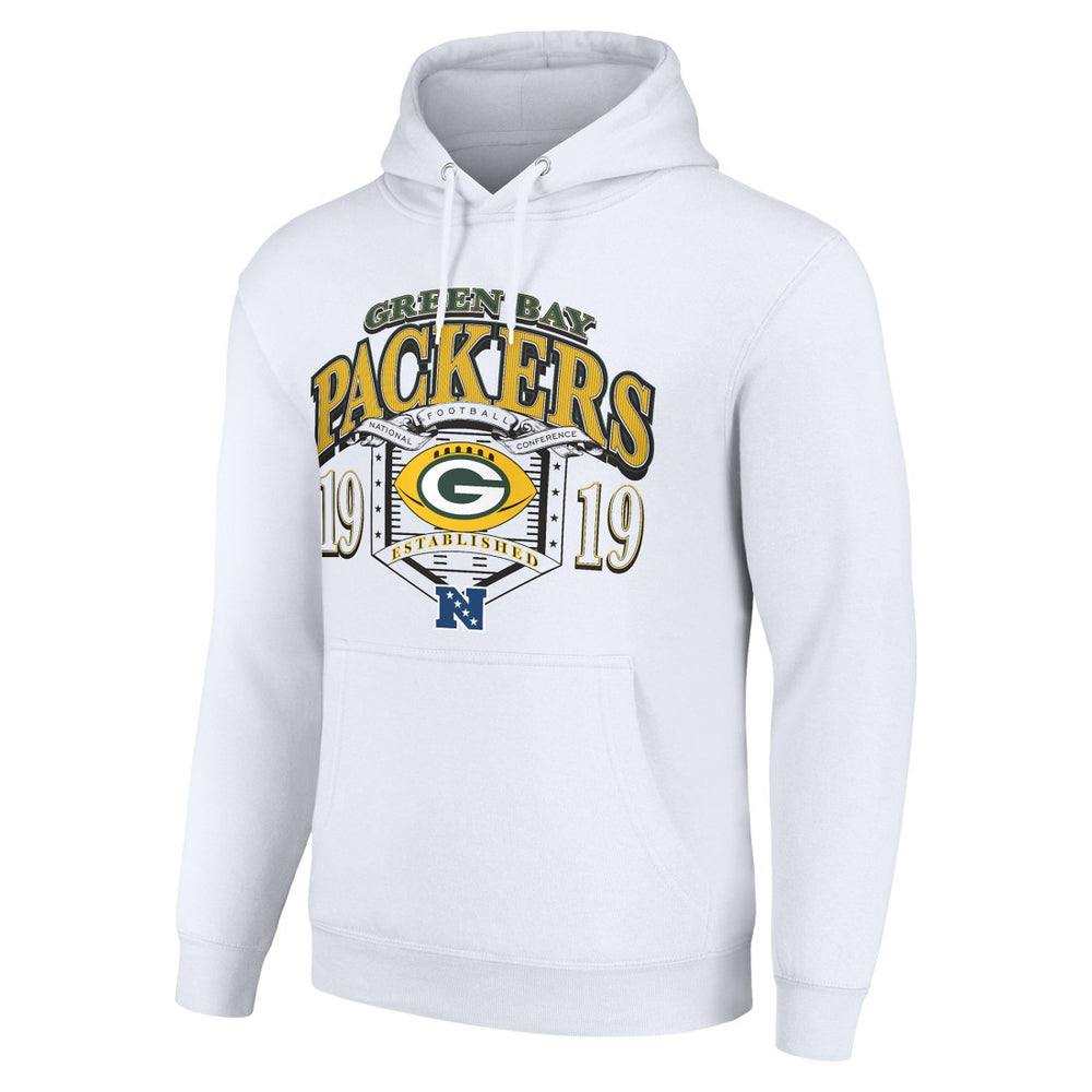 Green Bay Packers Starter 80s Retro Pullover Hoodie White - NFL