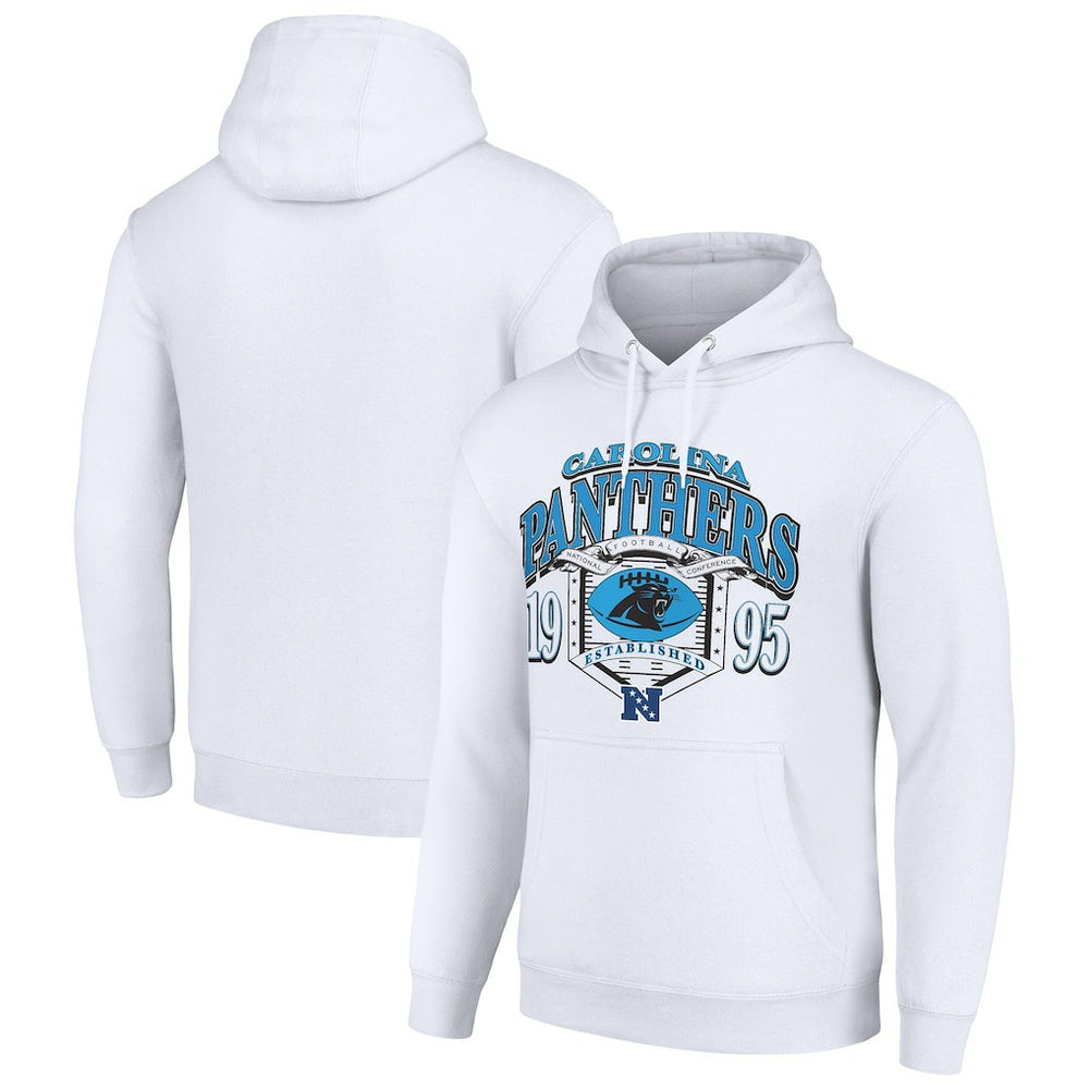 Carolina Panthers Starter 80s Retro Pullover Hoodie White - NFL
