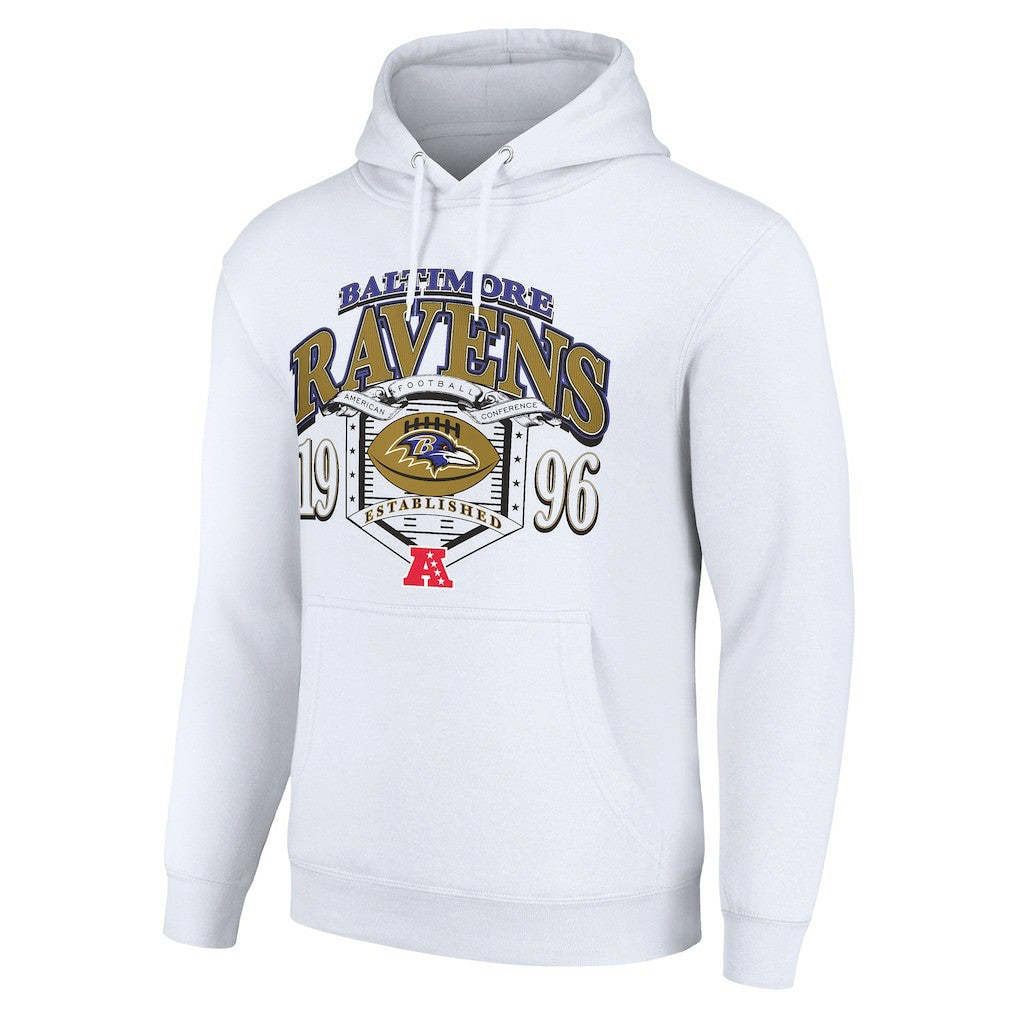 Baltimore Ravens Starter 80s Retro Pullover Hoodie White - NFL