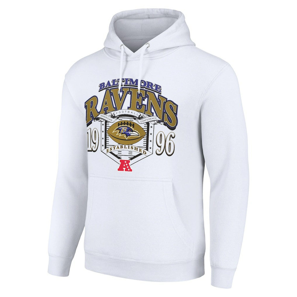 Baltimore Ravens Starter 80s Retro Pullover Hoodie White - NFL