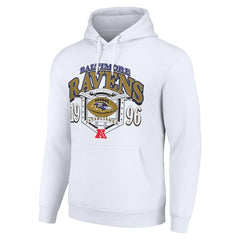Baltimore Ravens Starter 80s Retro Pullover Hoodie White - NFL