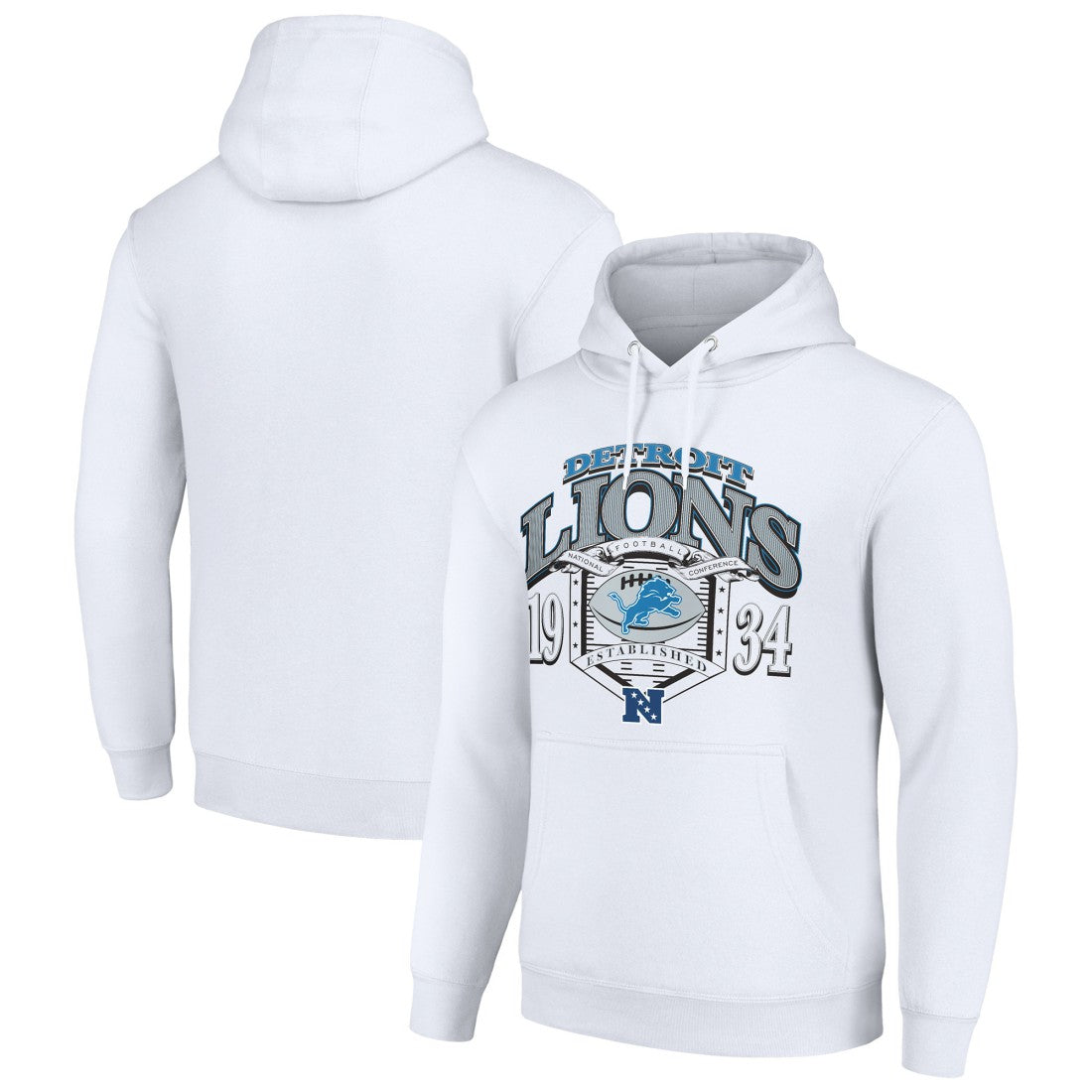Detroit Lions Starter 80s Retro Pullover Hoodie White - NFL