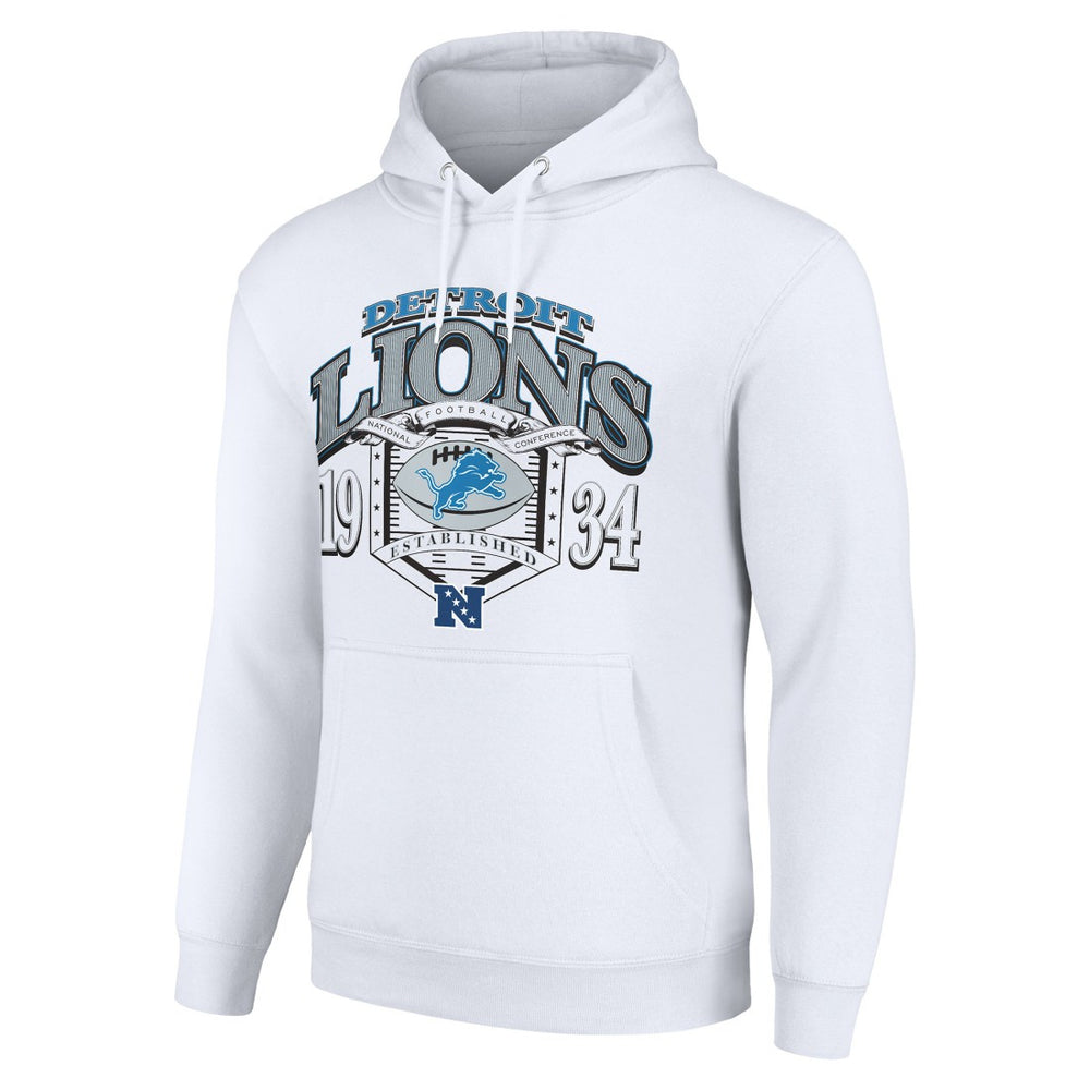 Detroit Lions Starter 80s Retro Pullover Hoodie White - NFL
