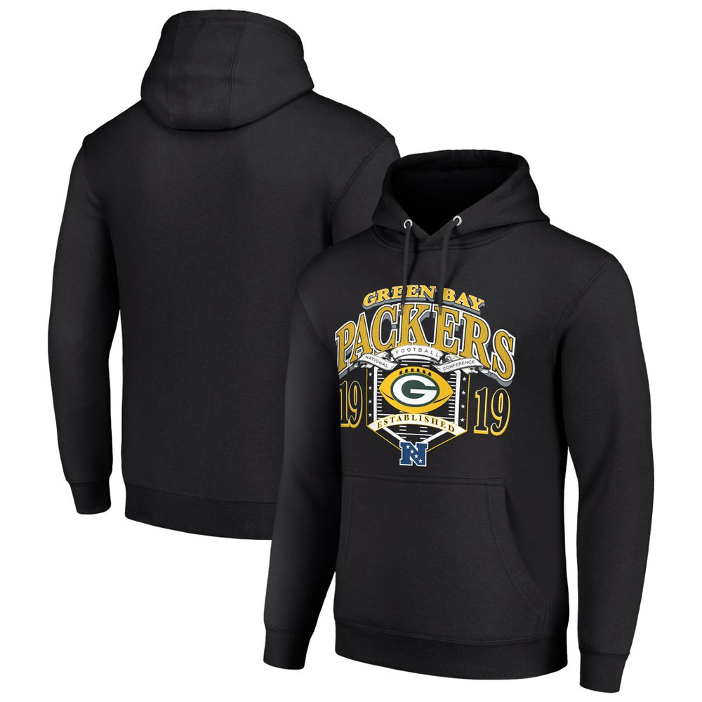 Green Bay Packers Starter 80s Retro Pullover Hoodie Black - NFL