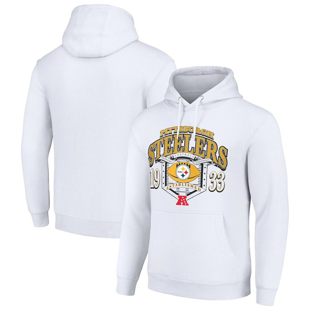 Pittsburgh Steelers Starter 80s Retro Pullover Hoodie White - NFL