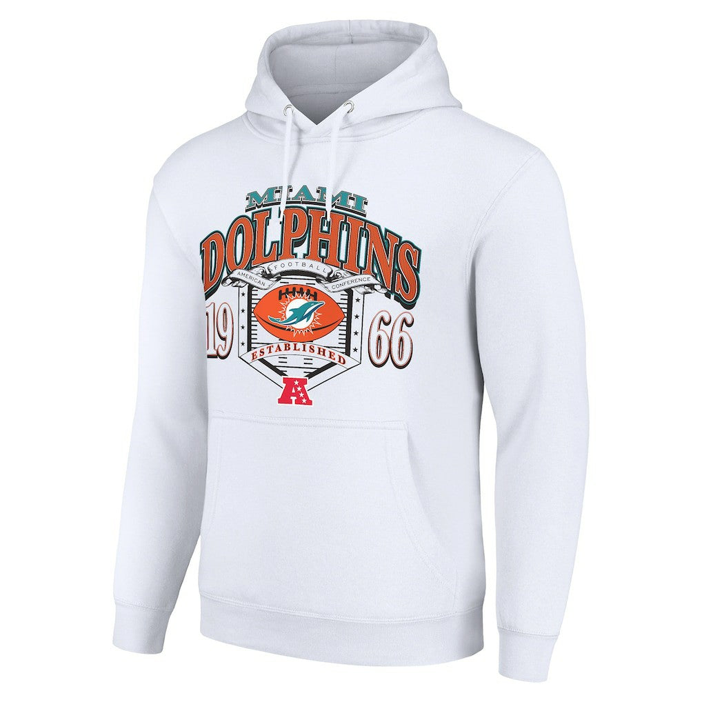 Miami Dolphins Starter 80s Retro Pullover Hoodie White - NFL