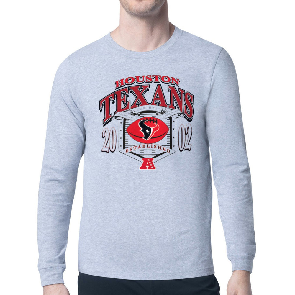 Houston Texans Starter Retro Long Sleeve Graphic T-Shirt Heather Gray - NFL