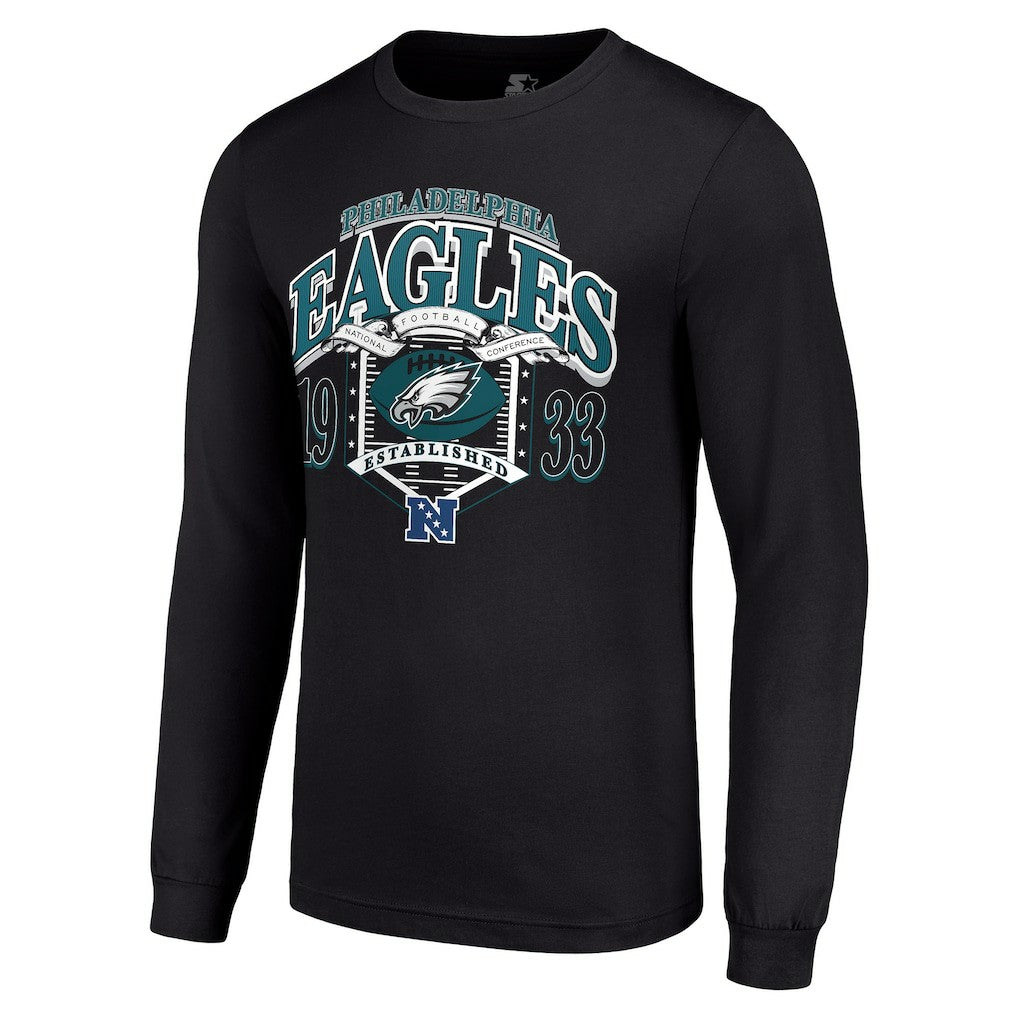 Philadelphia Eagles Starter Retro Long Sleeve Graphic T-Shirt Black - NFL
