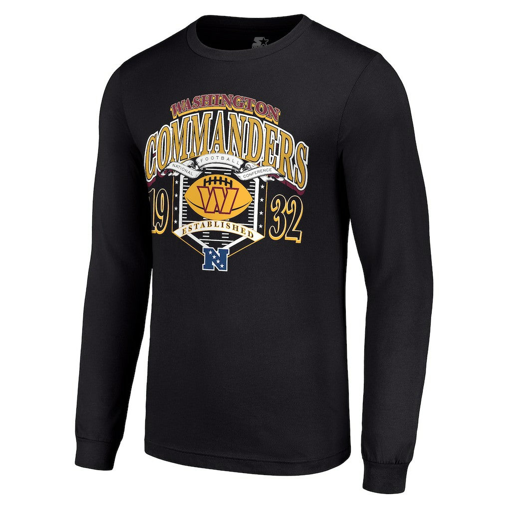 Washington Commanders Starter Retro Long Sleeve Graphic T-Shirt Black - NFL