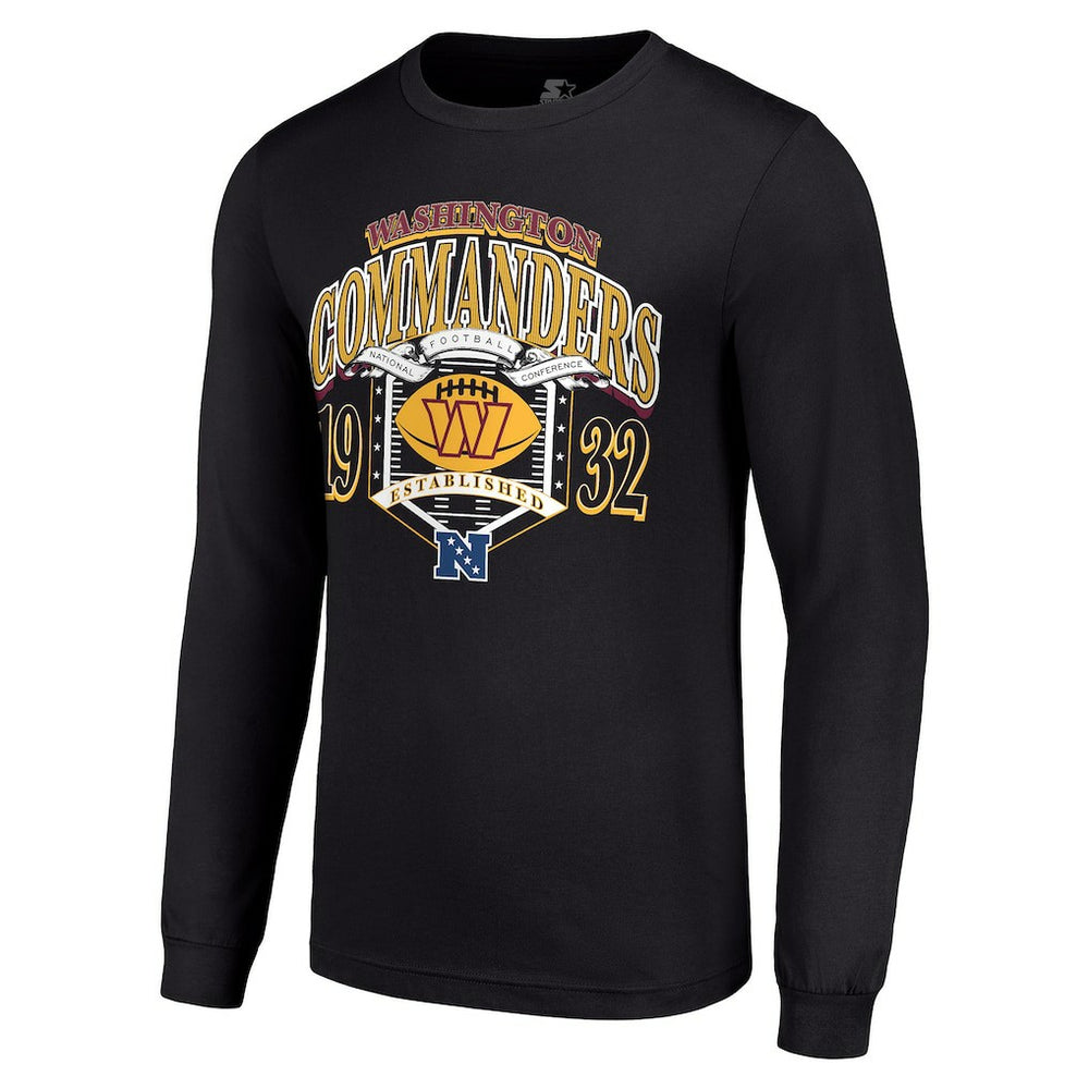 Washington Commanders Starter Retro Long Sleeve Graphic T-Shirt Black - NFL